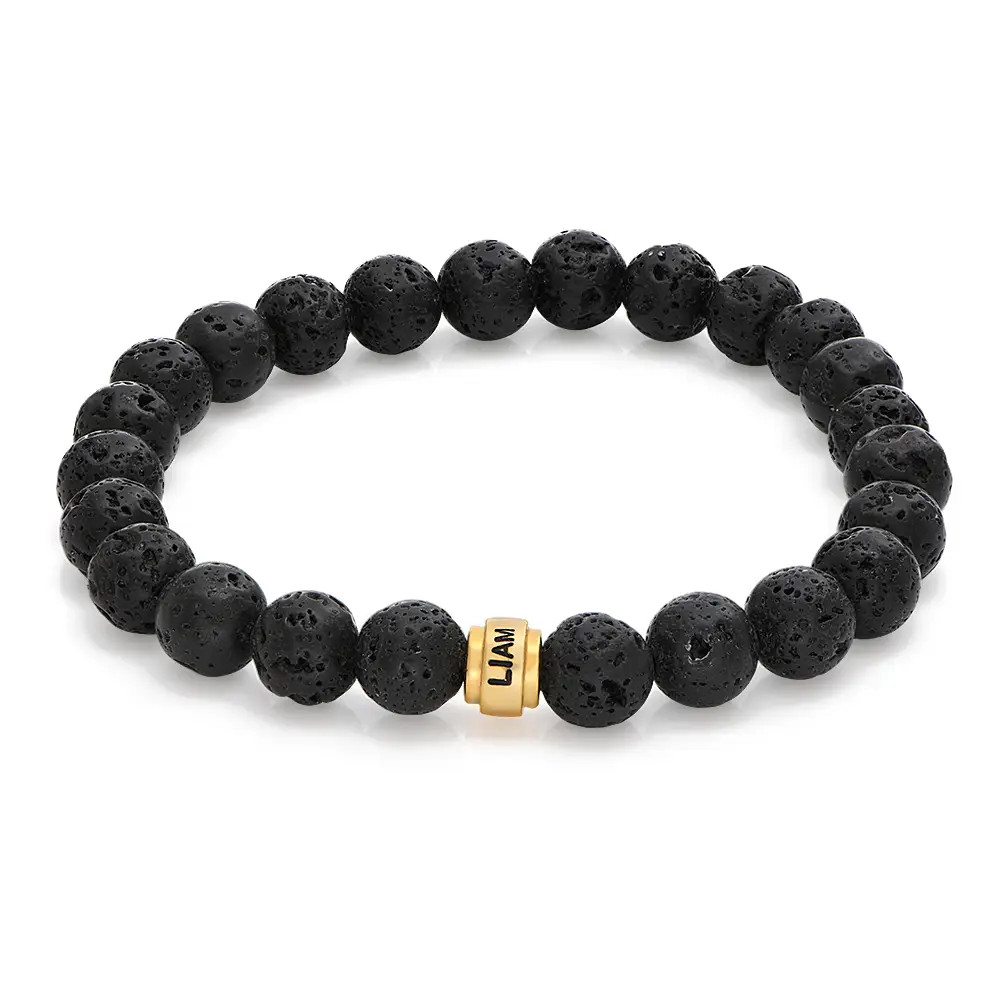 Personalized Lava Bracelet for Men - Gold Vermeil | Oak & Luna (US)