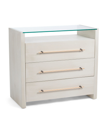 40x35  3 Drawer Cabinet With Glass Top | TJ Maxx