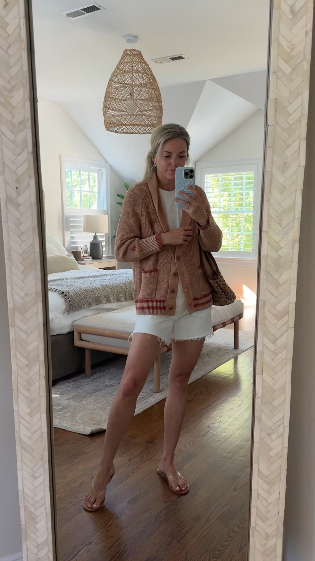 My Anthro code is back!! KENDALL20 for 20% off $100+ 
-small cardigan, tts 
-small tee
-26 shorts, tts 
-sandals tts (size up if between)

#LTKmomlife #LTKSaleAlert #LTKgrwm