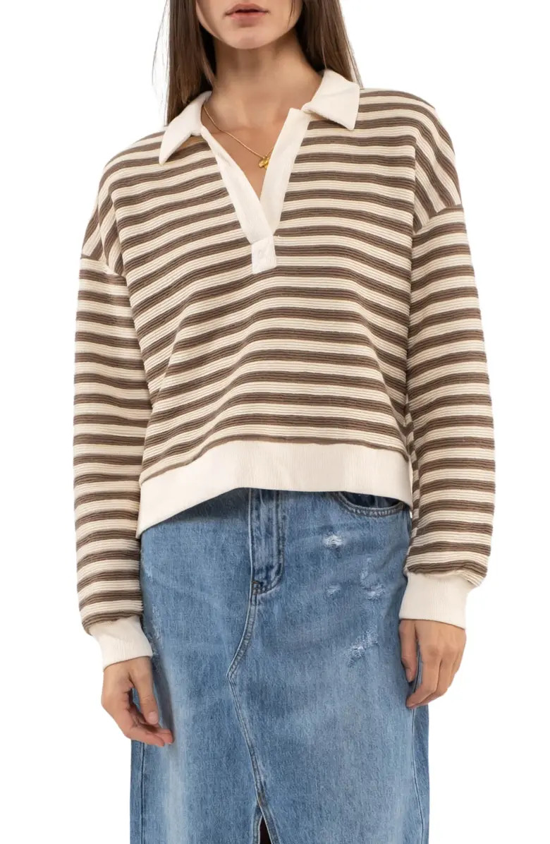 Blu Pepper Johnny Collar Long Sleeve Polo | Nordstromrack | Nordstrom Rack