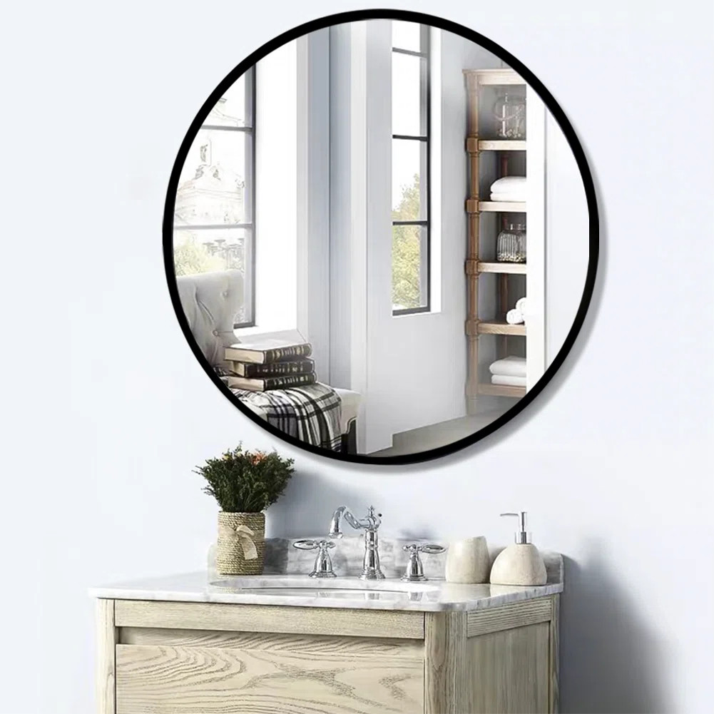 Tempered Mirror Wall Circle Mirror For Bathroom | Wayfair North America