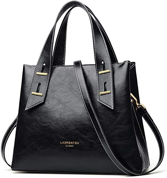 LAORENTOU Cow Leather Purses and Small Handbags for Women Handle Crossbody Bags, Ladies Satchel Shou | Amazon (US)