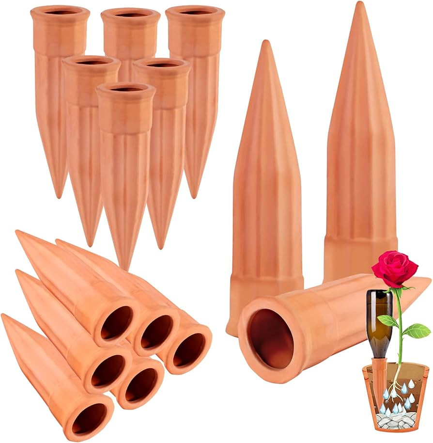 Plant Self-Watering Stakes-15 Pack Terracotta Automatic Plant Waterer Devices Auto-Water Irrigati... | Amazon (US)