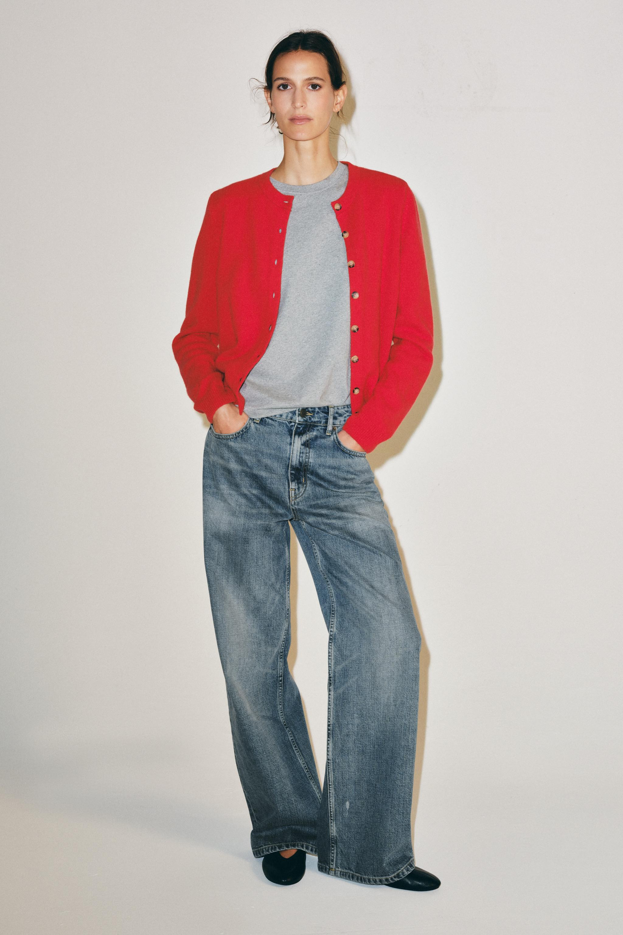 CASHMERE AND WOOL BUTTON-UP JACKET | Zara US