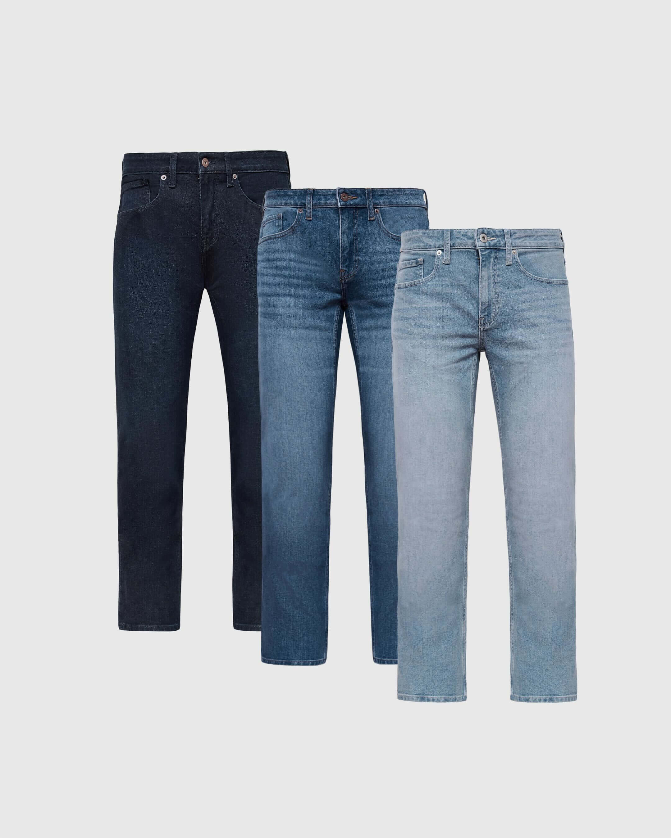 Staple Straight Authentic Denim Jeans 3-Pack | True Classic