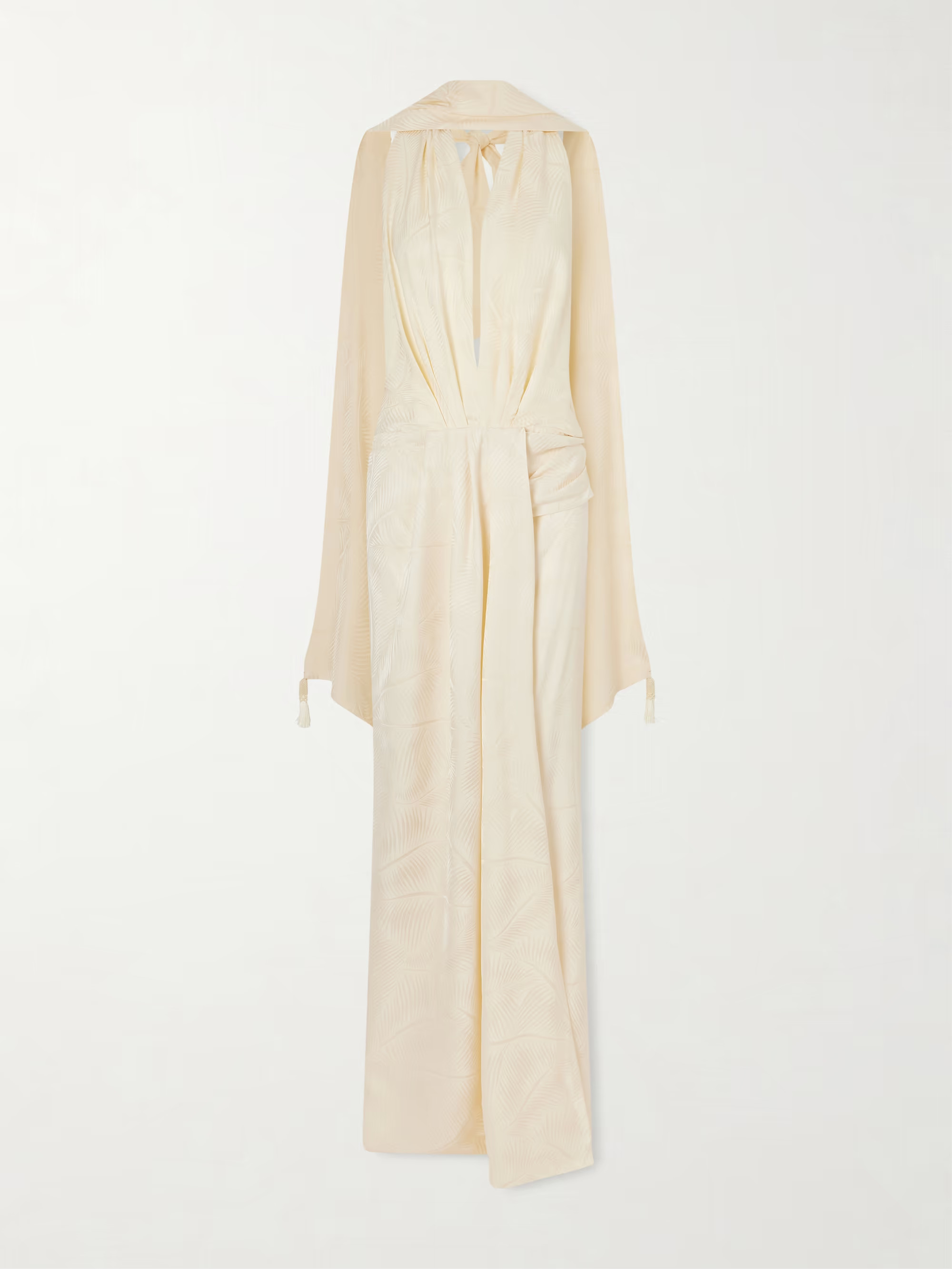 Wildly Beautiful tasseled satin-jacquard halterneck maxi dress | NET-A-PORTER (UK & EU)