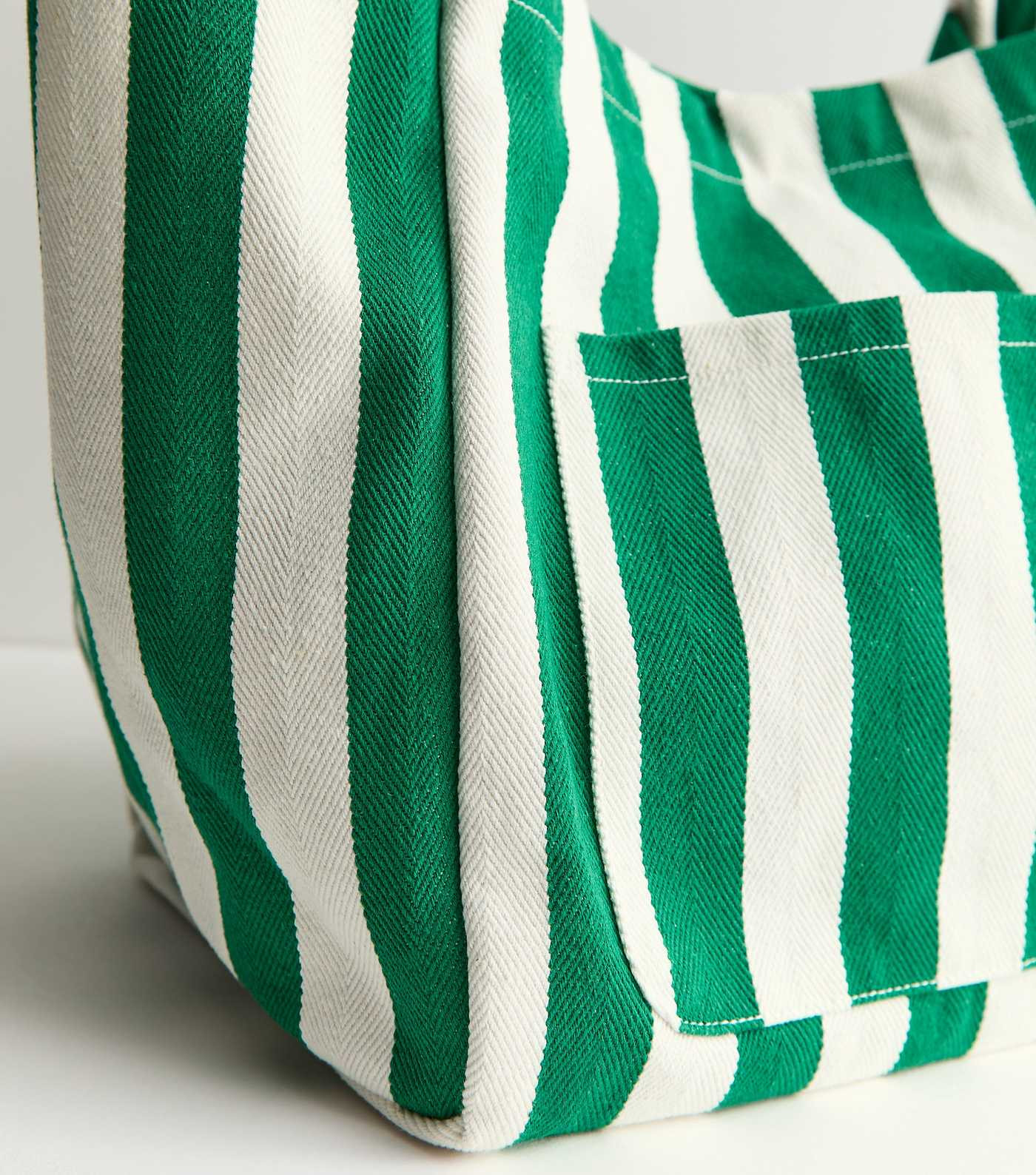 Green Striped Slouchy Tote Bag | New Look | New Look (UK)