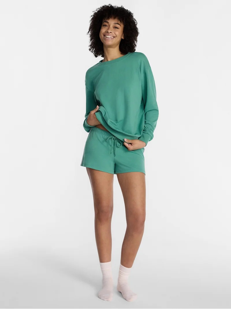 No Boundaries Sleepwear Top with Long Sleeves, Women\u2019s XXS-3X | Walmart (US)