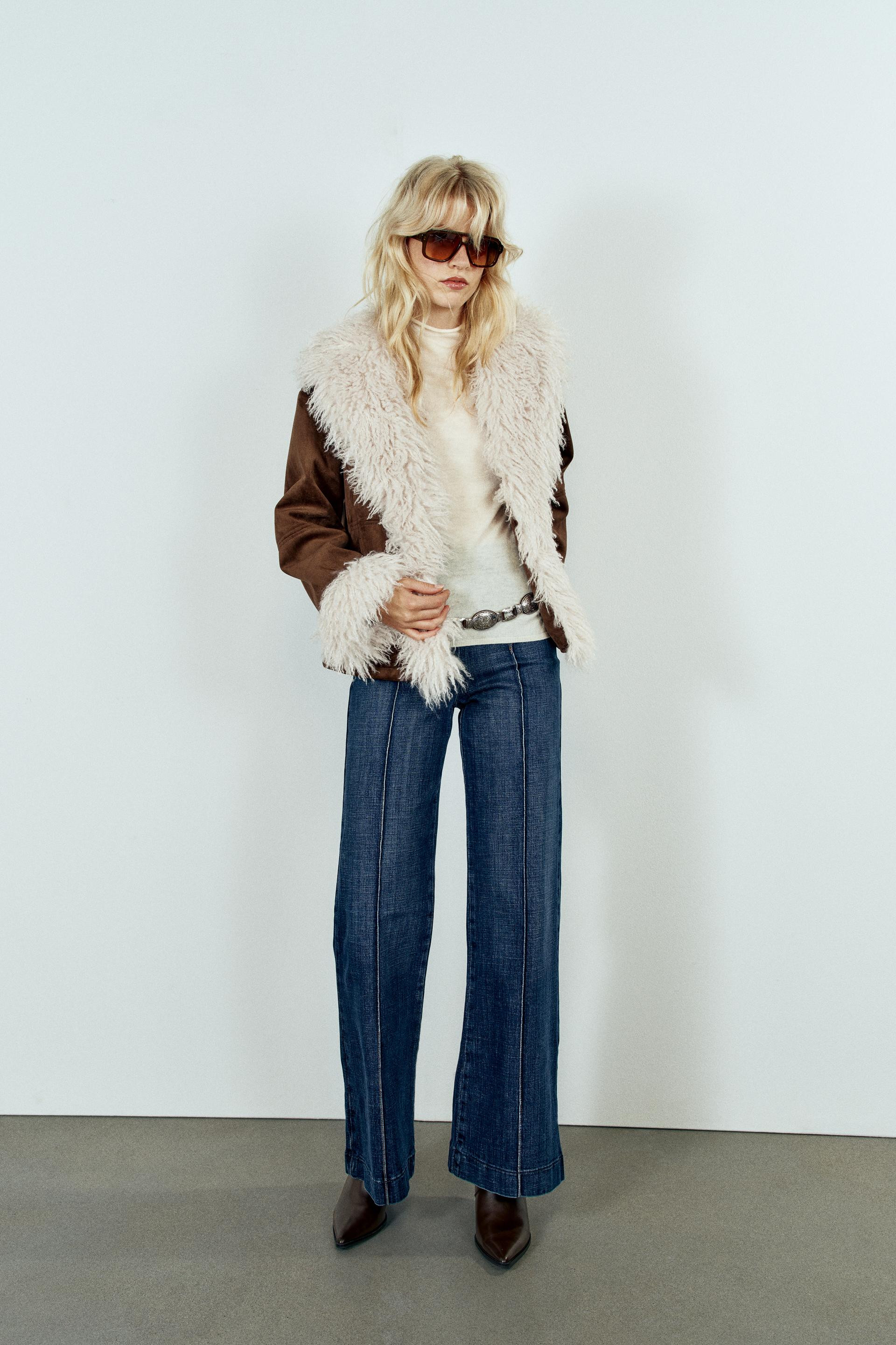 Zara - Short Double-Faced Jacket - Women - Dark Brown - Women | Zara US