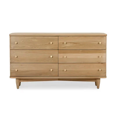 Lukowski 6 Drawer 72'' W Solid Wood Double Dresser | Wayfair North America