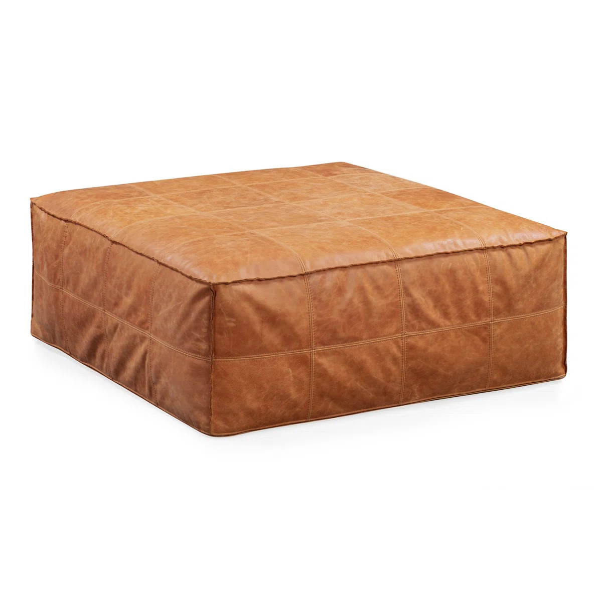 Taos Genuine Leather 37" Square Ottoman | Wayfair North America