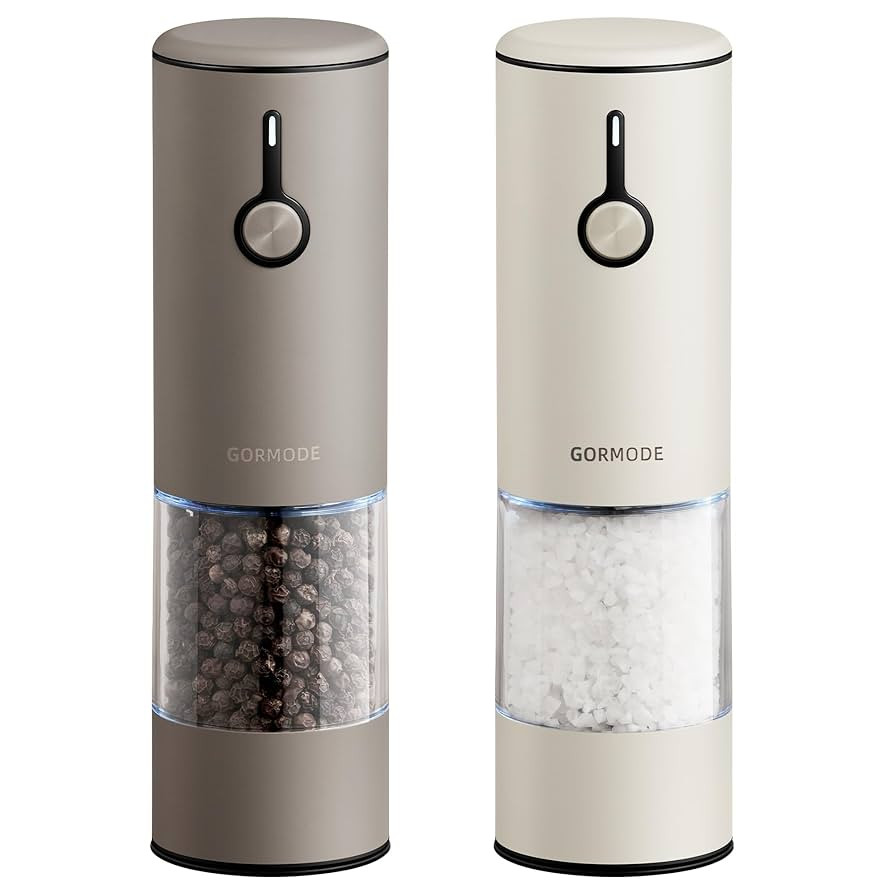 Stainless Steel Rechargeable Electric Salt and Pepper Grinder Set – USB Charging, One-Hand Elec... | Amazon (US)