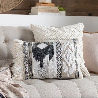 Lark Neutral Textured Boho Lumbar Throw Pillow - On Sale - Overstock - 32043981 | Bed Bath & Beyond