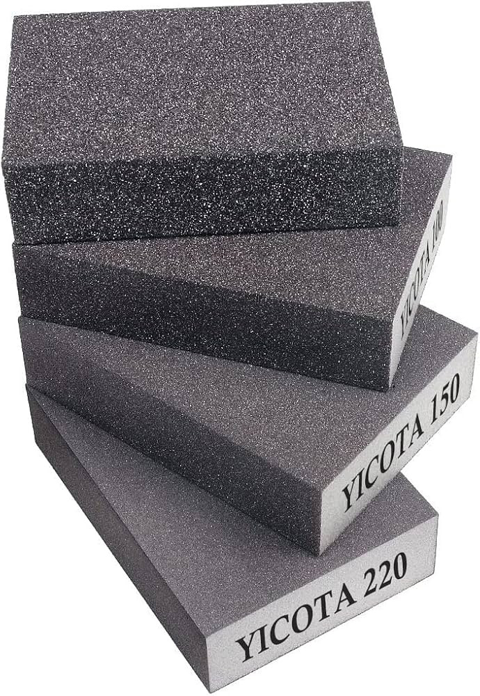 Sanding Block 4 Pieces Sanding Sponges with 4 Grits (60,100,150,220) Coarse/Medium/Fine/Superfine... | Amazon (UK)