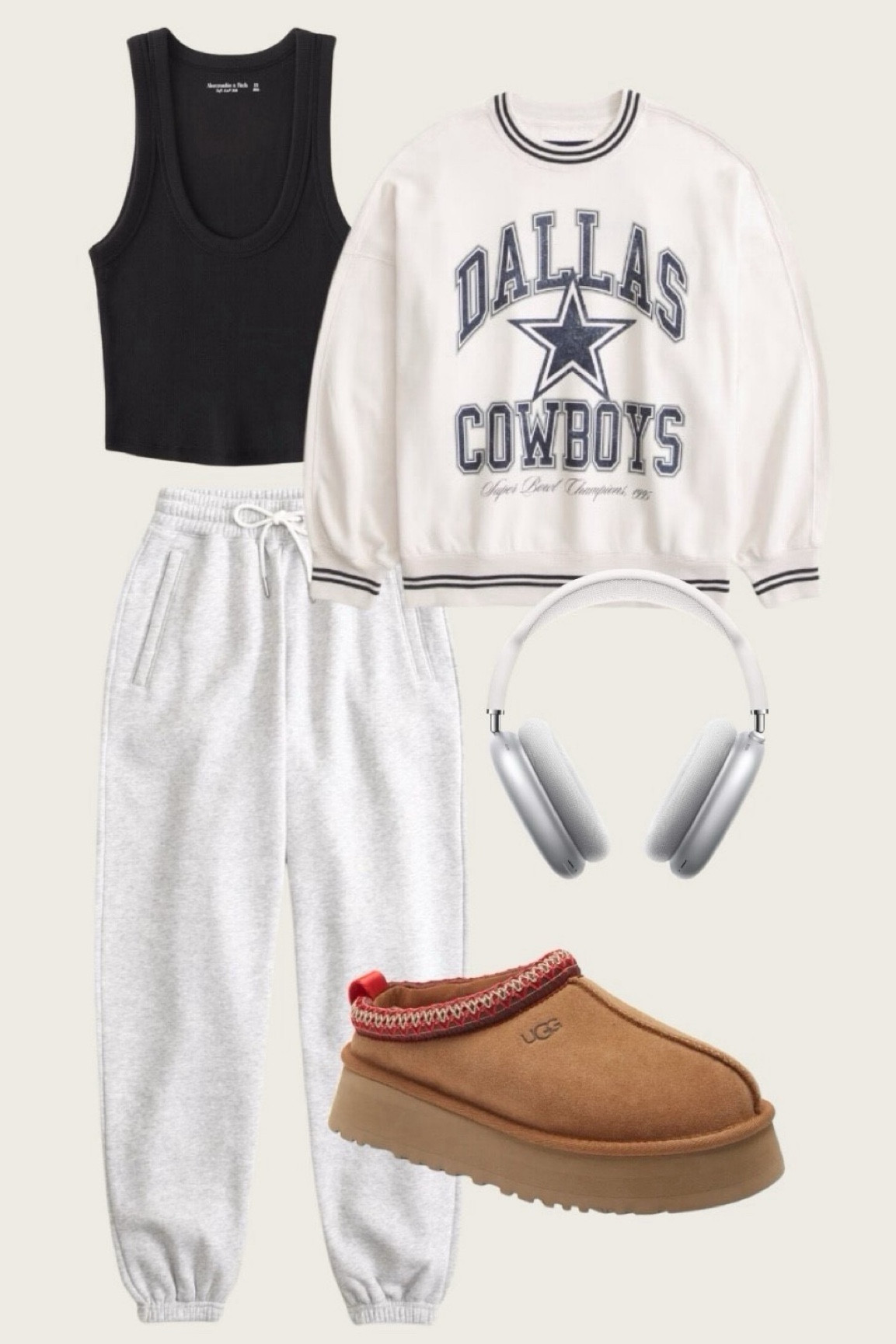 Comfy outfit inspo from Abercrombie 
Sweatpants 
Ugg tazz
Comfy outfit 
Travel outfit 


#LTKHoliday #LTKGiftGuide #LTKCyberWeek