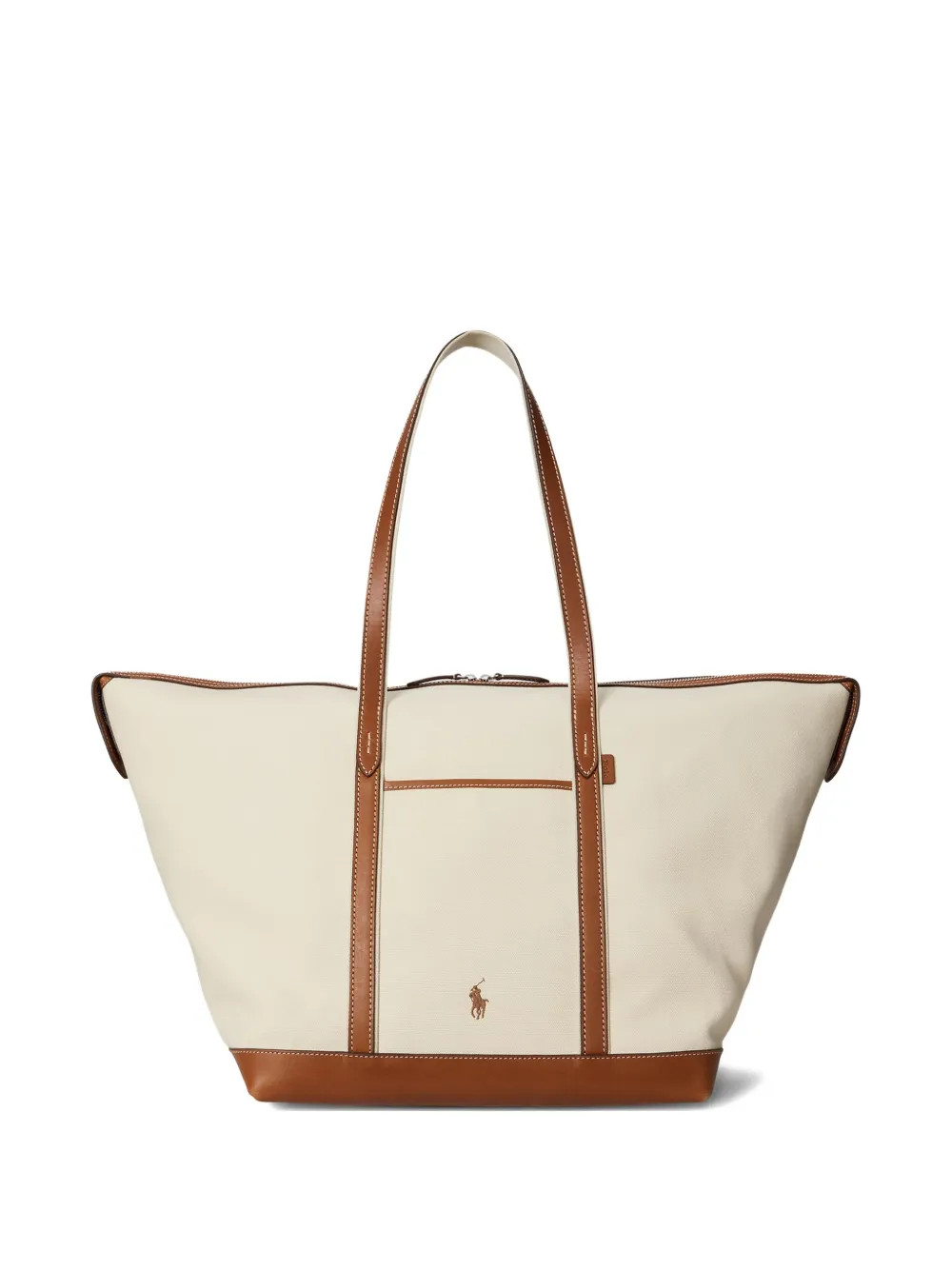 Bellport leather-trimmed canvas tote bag | Farfetch Global