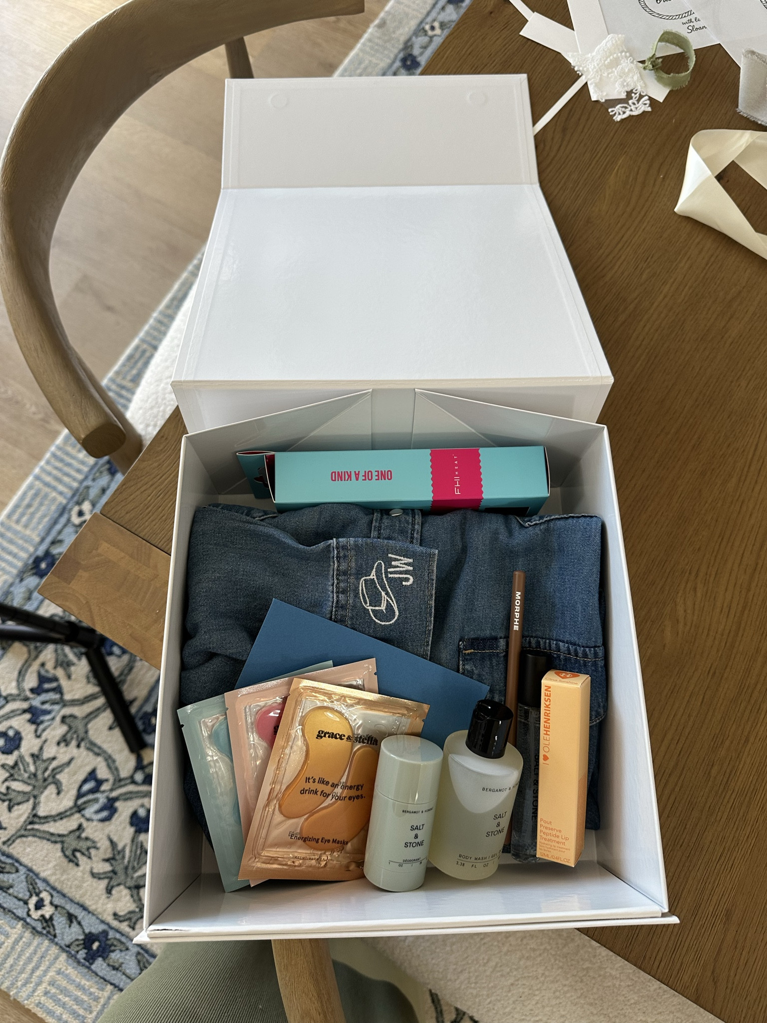 Bridesmaids proposal boxes! I’m so excited to finally share these and I had such a good time making them. I did custom embroidered Levi’s denim shirts, Morphe lip liner, olehenriksen pout preserve peptide lip treatment, salt and stone travel size of the deodorant perfume and body wash, and a mini FHI heat unbrush  

#LTKBeauty #LTKstorytime #LTKWedding