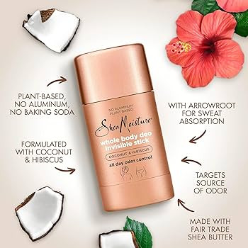 S'hea Mo.isture Plant Based Women's Whole Body Invisible Deo Stick, Coconut & Hibiscus, 2.6 oz,PA... | Amazon (US)