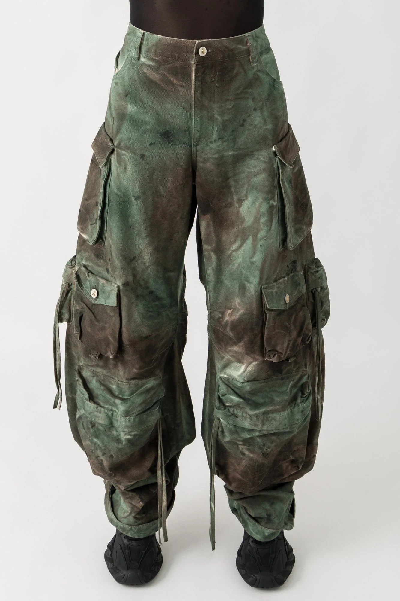 The Attico Fern Pants in Faded Green Camouflage | Antidote