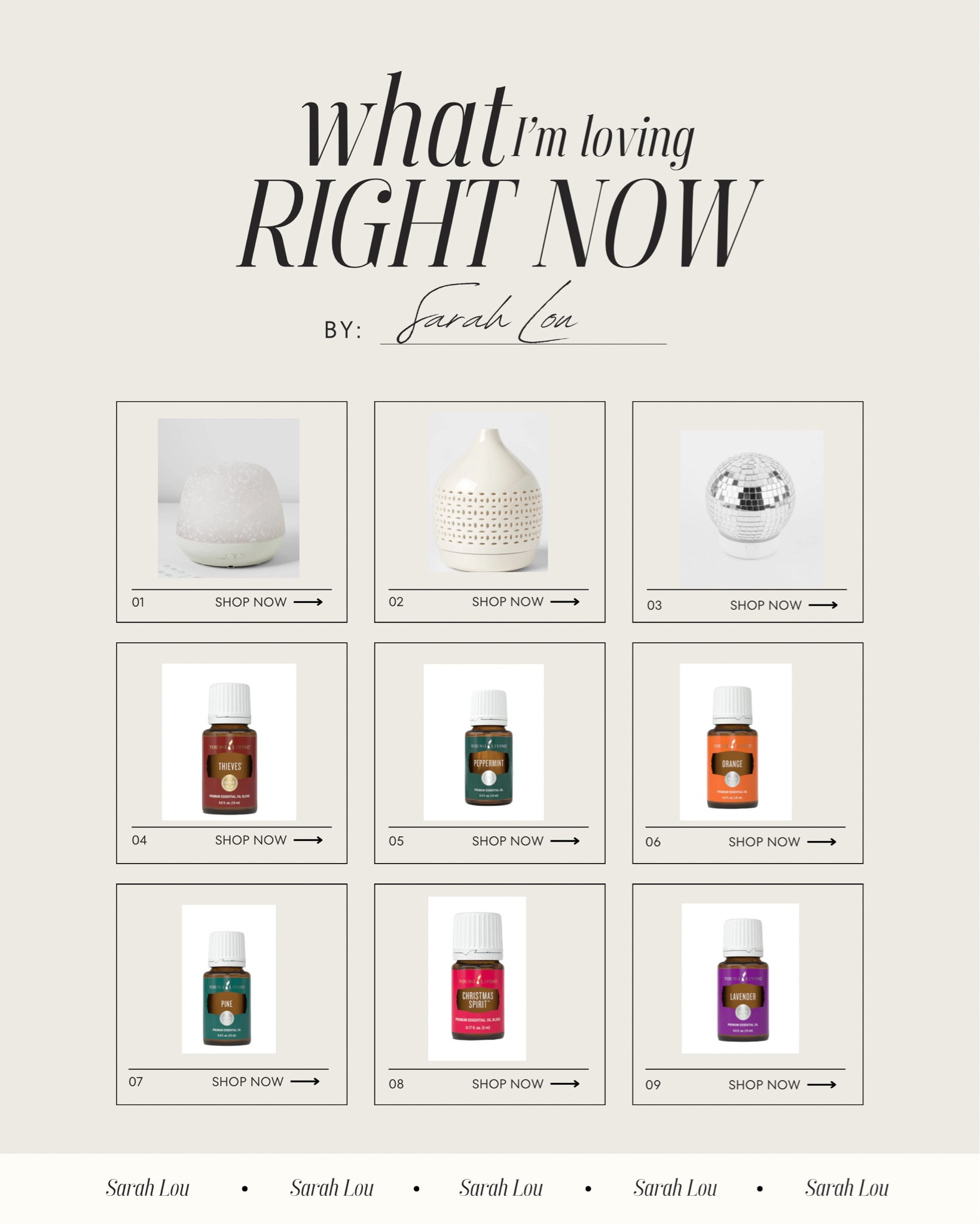 All the oils are from Young Living. 

#LTKHoliday #LTKfindsunder50 #LTKGiftGuide