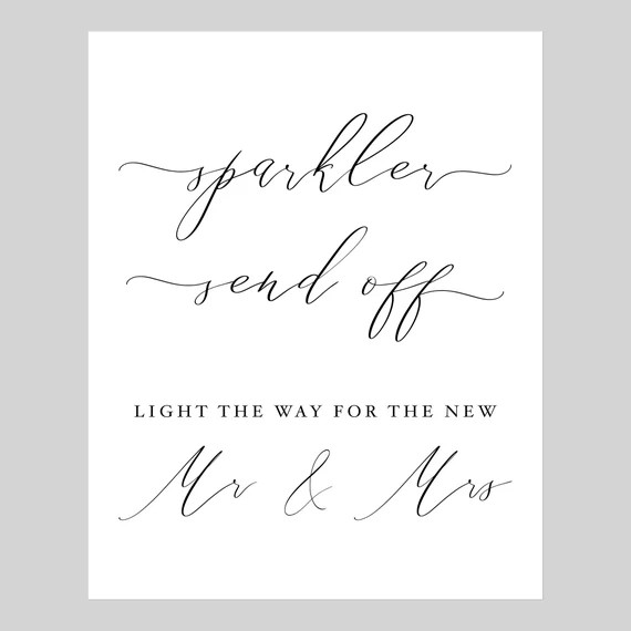 Sparkler Send off Sign for Weddings  Sparkler Exit Sign  - Etsy | Etsy (US)