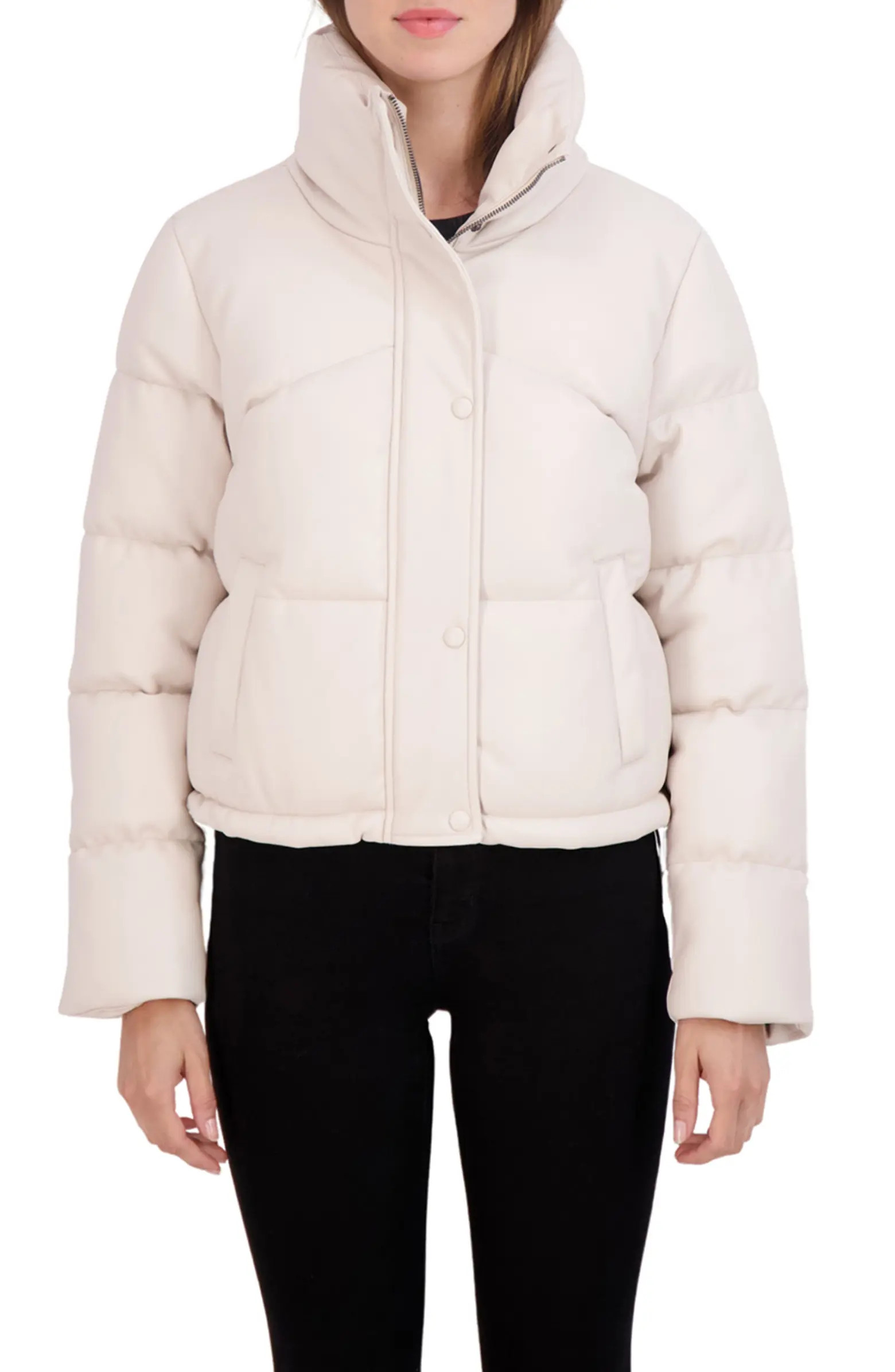 Sebby Short Faux Leather Puffer Jacket | Nordstromrack | Nordstrom Rack