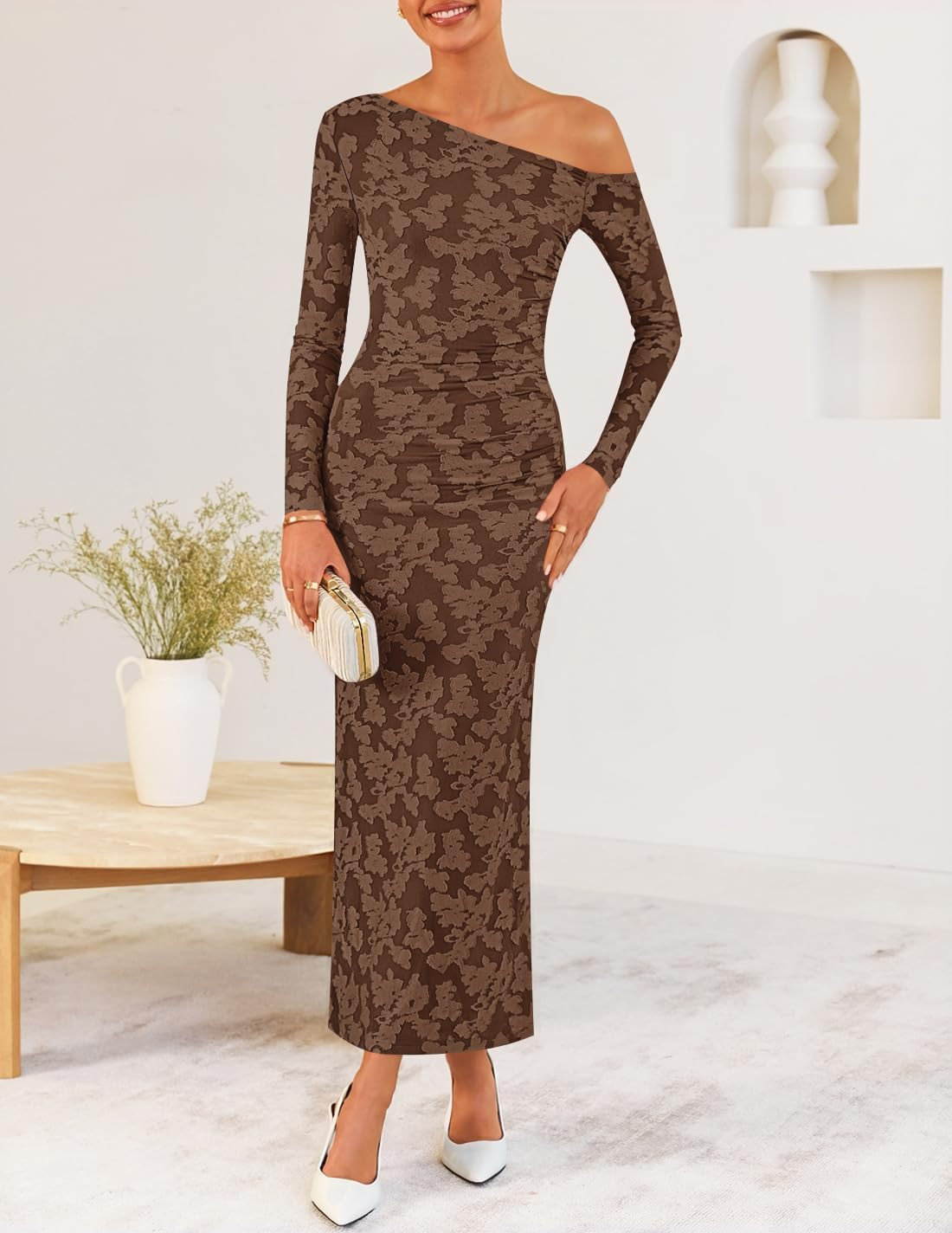 ZESICA Women's Fall Floral Off Shoulder Wedding Guest Dresses | Amazon (US)