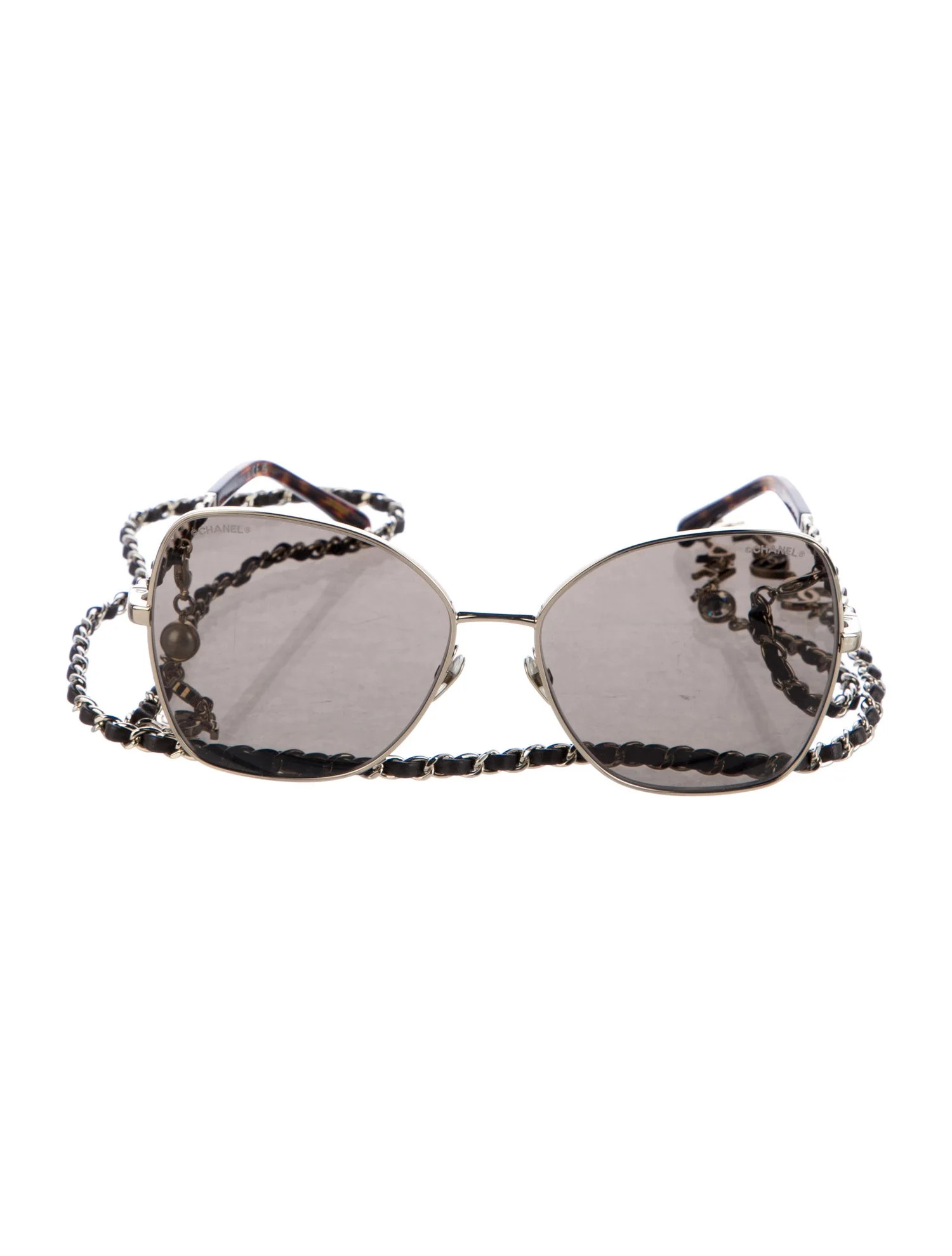 Interlocking CC Logo Round Sunglasses | The RealReal
