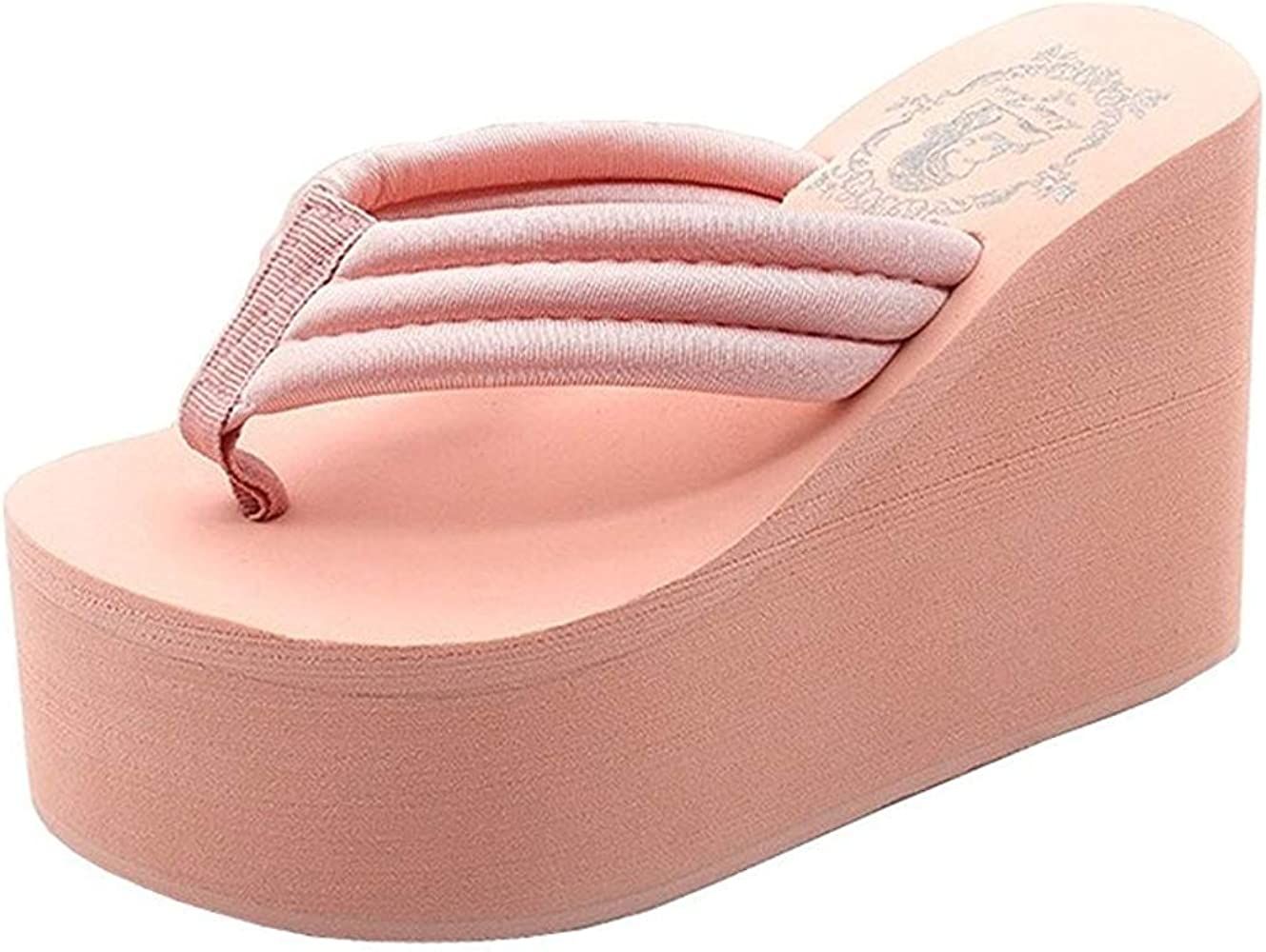 Always Pretty Women's Flip Flops Wedge Sandals Platform Thongs | Amazon (US)