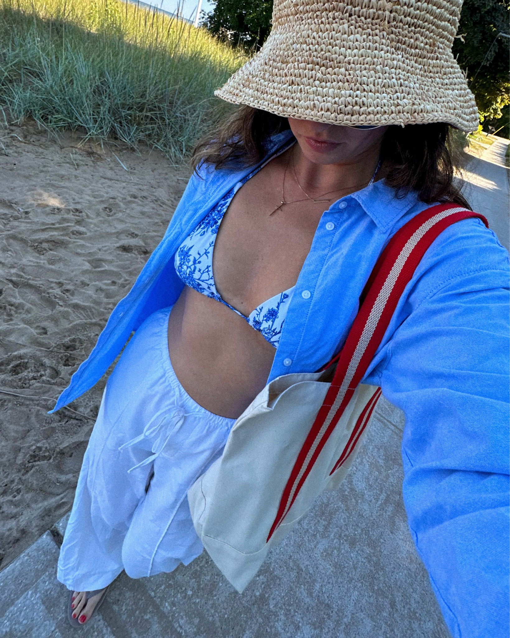 summer outfit, coastal outfit, linen pants, coastal granny style, blue and white outfit, beach outfit, swimwear, beach aesthetic, beachy outfit, travel outfit

#LTKstyletip #LTKcanada #LTKsummer