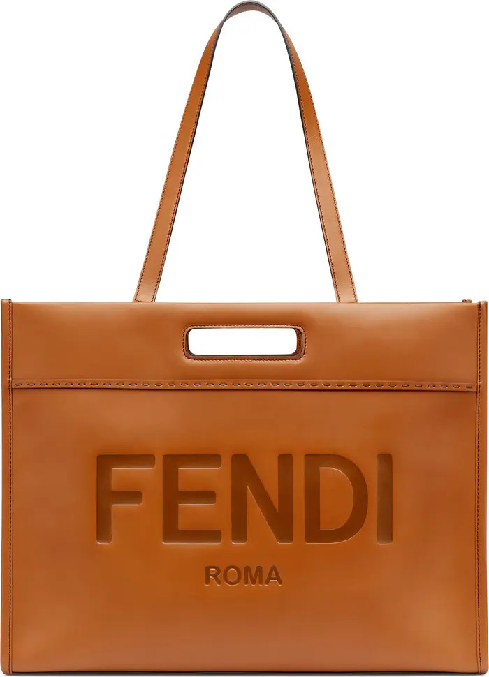 Fendi Logo Debossed Leather Tote | Nordstrom | Nordstrom