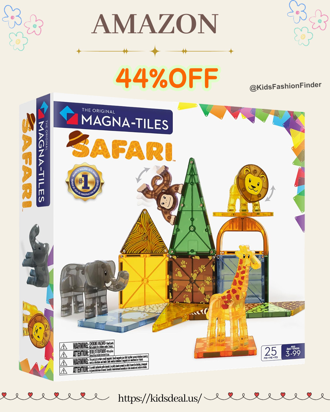 Cutest Safari Magnetic Tiles Set 🦒🦁🐘🐵✨

Includes 4 safari friends + arches, triangles & squares to build endless creations 🌿
Savannah colors with leaf & footprint tiles = storytelling comes to life 🌱

STEAM certified 🧠 builds fine motor, creativity & teamwork

Open-ended play = more imagination, more fun 💛
Every kid’s favorite magnetic set!

#magnetictiles #steamtoy #openendedplay #toddlerplay #preschoolfun #momfinds #usamom #kidslearning 

 

#LTKSaleAlert #LTKTravel #LTKKids
