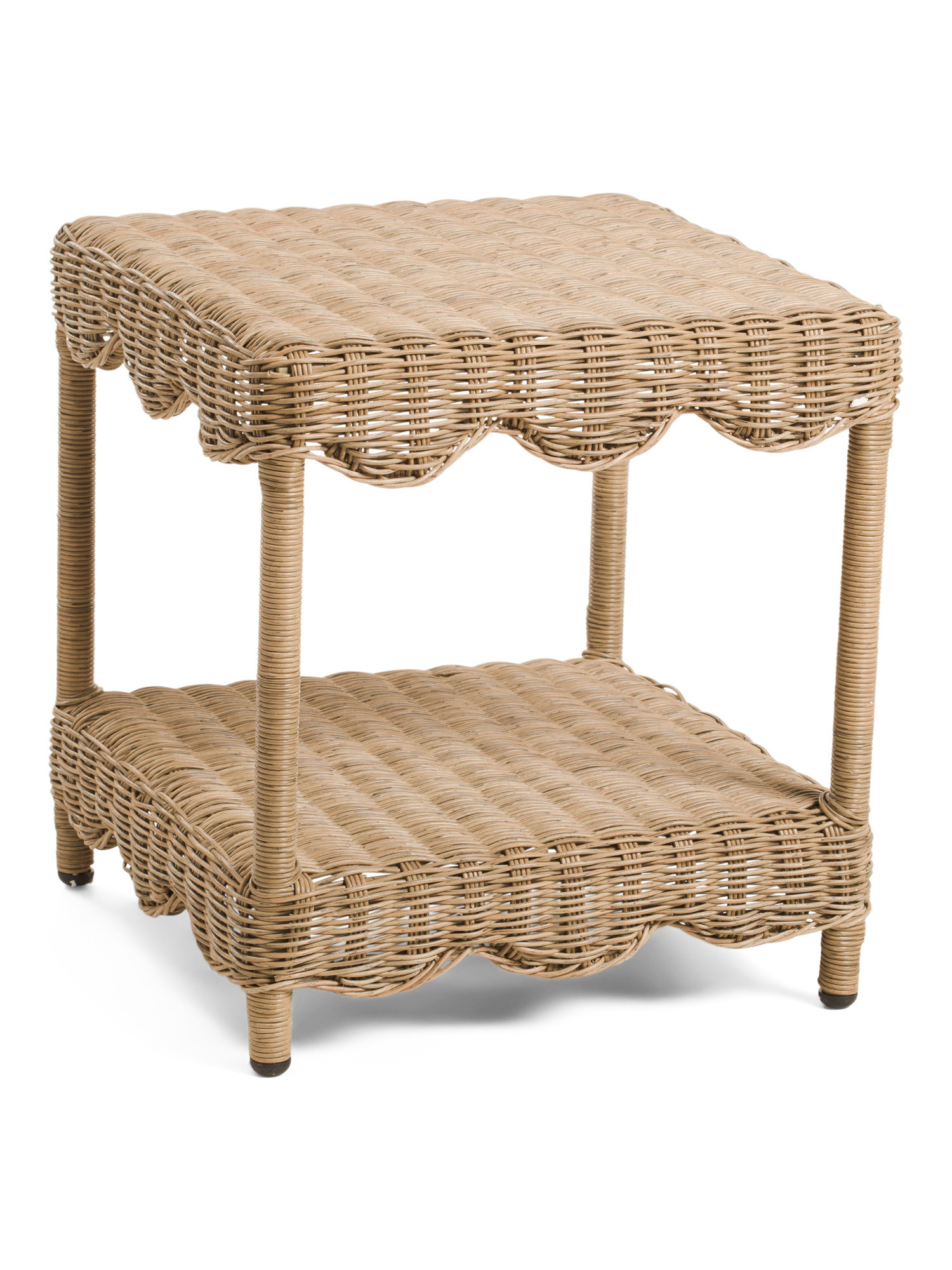 Wicker Outdoor Scalloped Accent Table | Marshalls