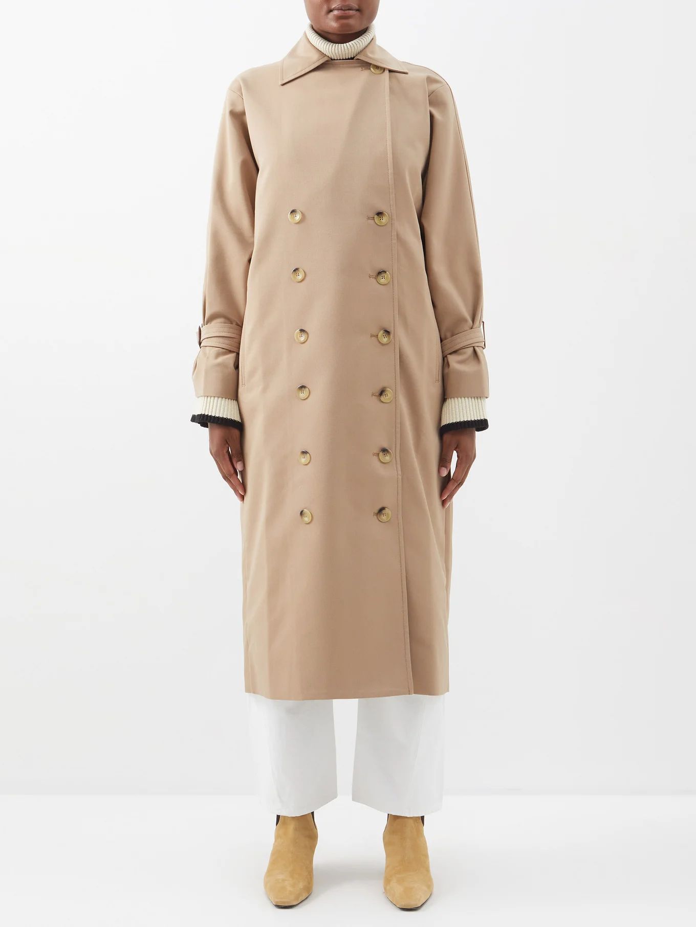 Double-breasted cotton-blend gabardine trench coat | Toteme | Matches (US)