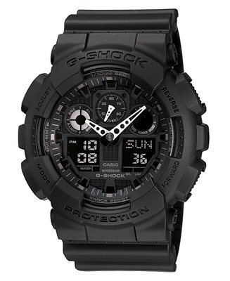 Men's Black Resin Watch, 55mm | Macys (US)