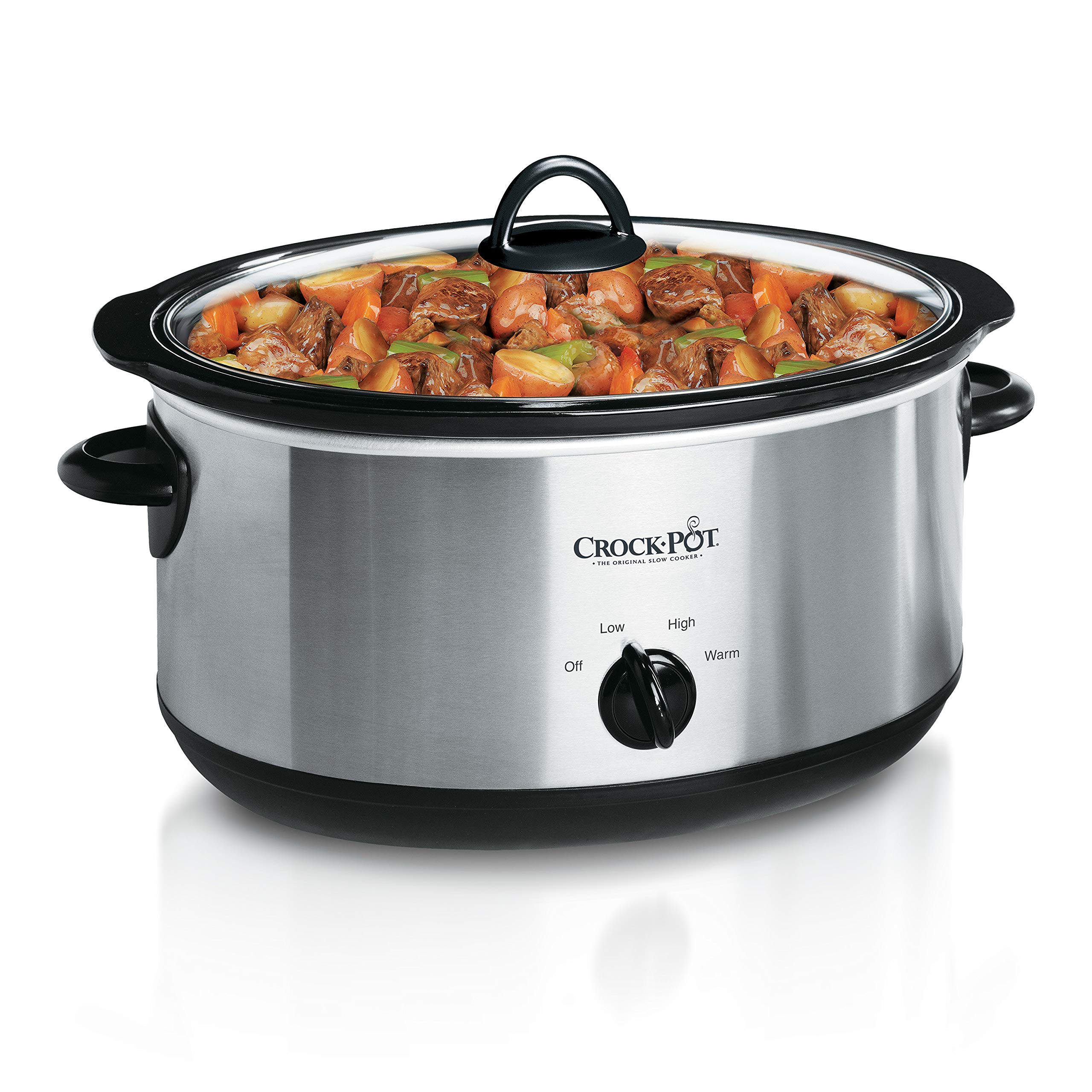 Crock-Pot Large 8 Quart Oval Manual Slow Cooker Stainless Steel (SCV800-S) | Amazon (US)