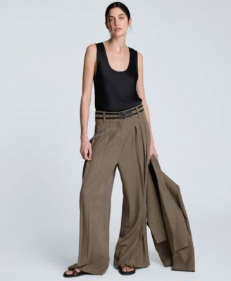 Women's Satin Scoop Neck Sleeveless Top | Macy's