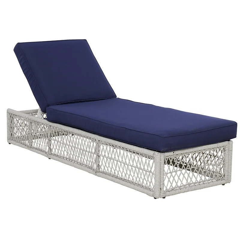 Simple Weave Wicker / Rattan Chaise Lounge in Blue | Walmart (US)