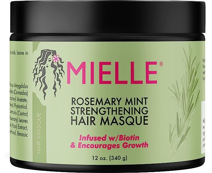 Amazon.com : Mielle Organics Rosemary Mint Strengthening Hair Masque, Essential Oil & Biotin Deep... | Amazon (US)