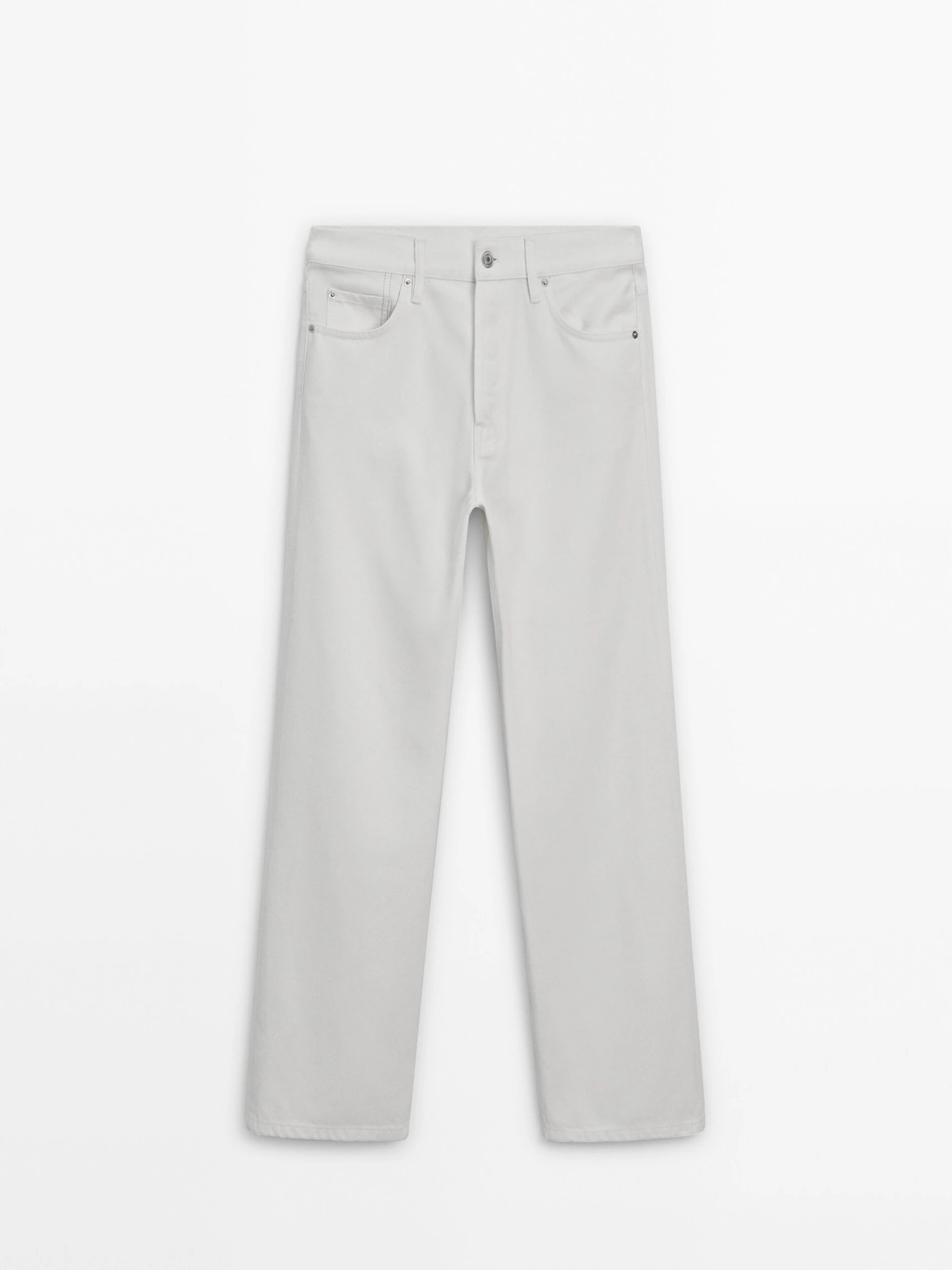 Straight fit high-waist jeans | Massimo Dutti US