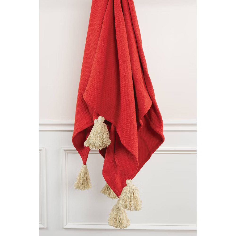 50""x60"" Solid Throw Red - Rizzy Home | Target