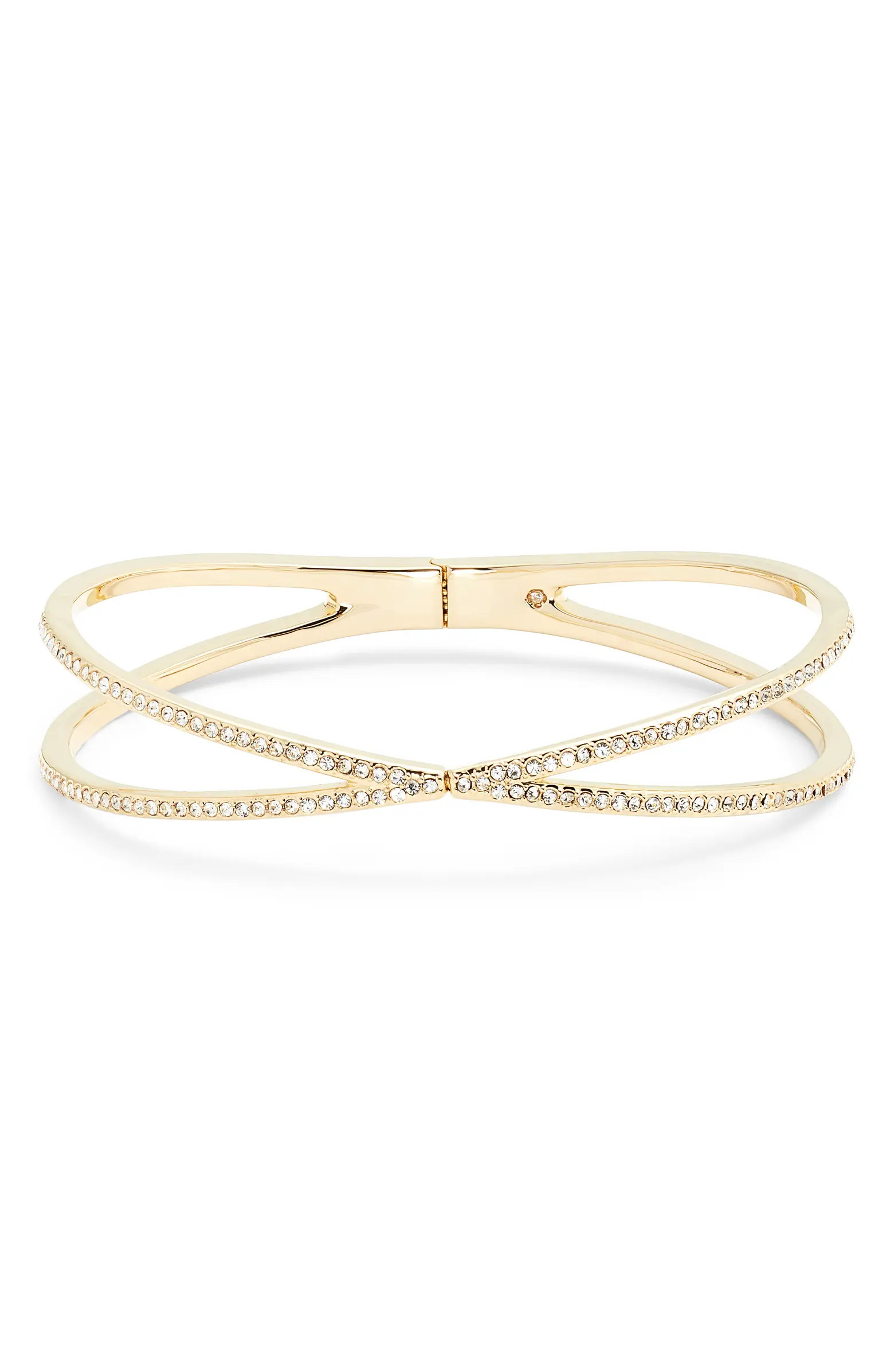 Pavé Crisscross Hinged Cuff Bracelet | Nordstrom