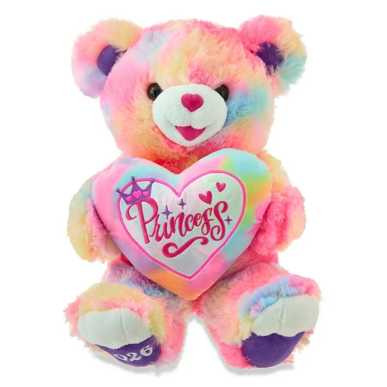 14" Sweetheart Rainbow Teddy Bear Plush Toy, Way to Celebrate | Walmart (US)