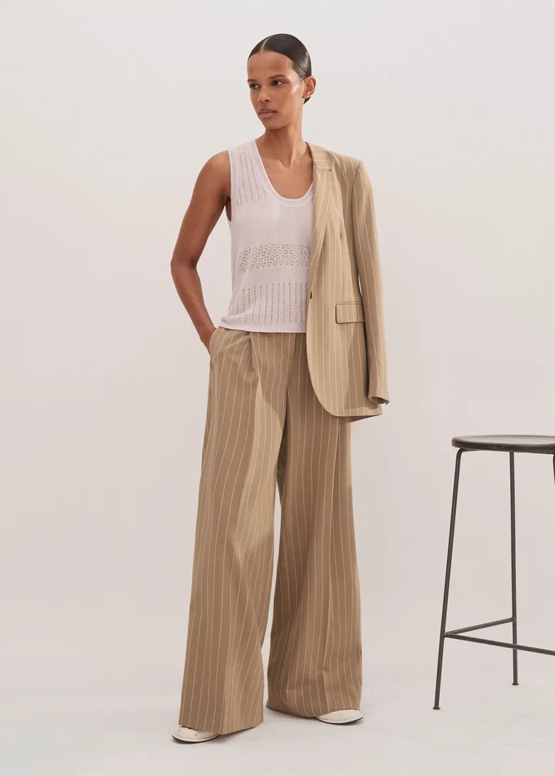 Merino Cashmere Silk Lace Stitch Knit Vest | ME+EM Global (Excluding US)