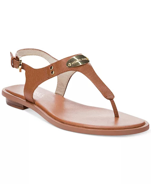 Women's MK Plate Flat Thong Sandals | Macy's