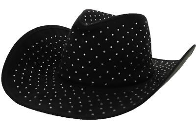 Fancy Dress Luxury Diamante Stone Cowgirl/ Cowboy Hat - 6 Colour Options | eBay UK