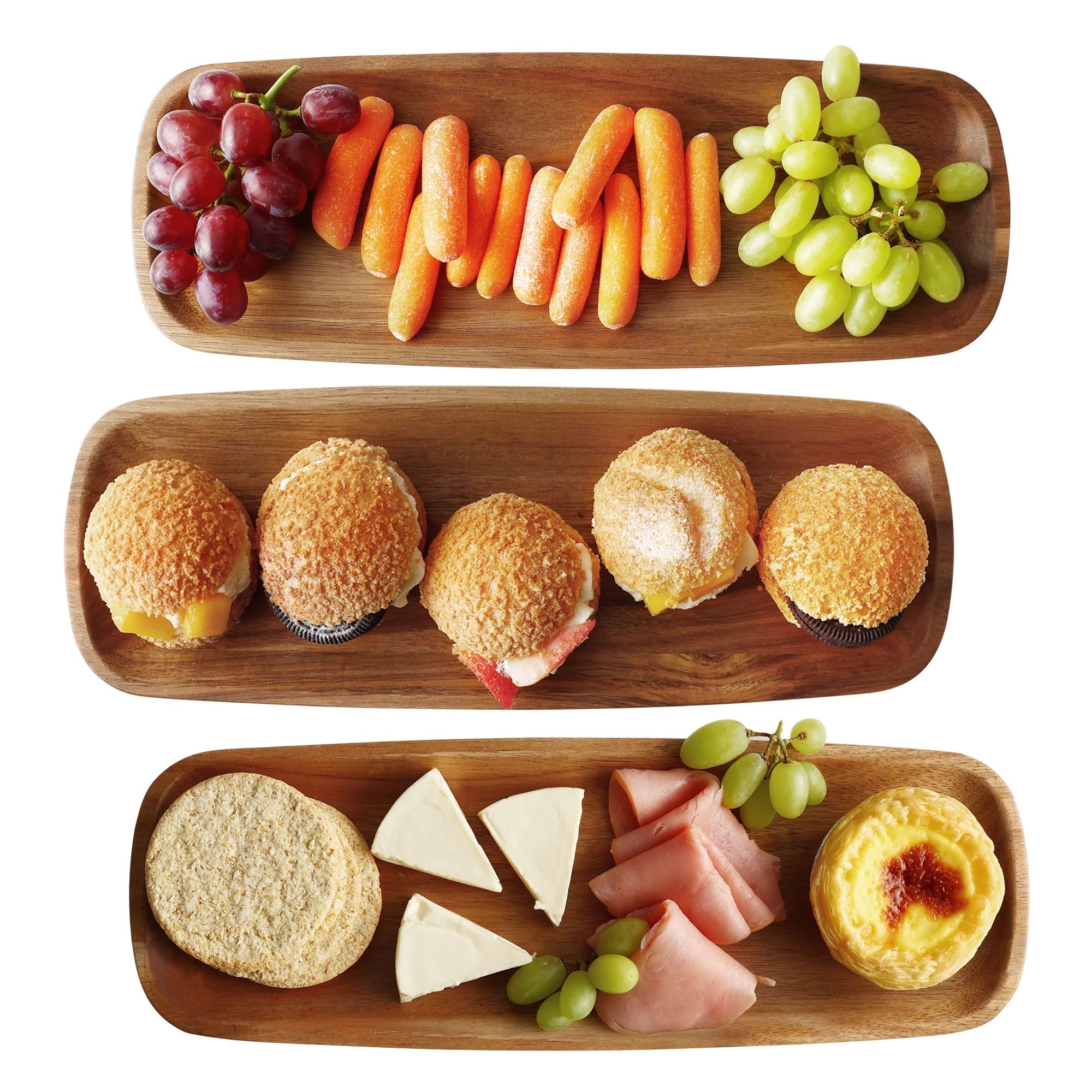 Hecef 3Pcs Charcuterie Board Platter Set, Acacia Wood Serving Tray Cheese Boards Dessert Table Di... | Walmart (US)