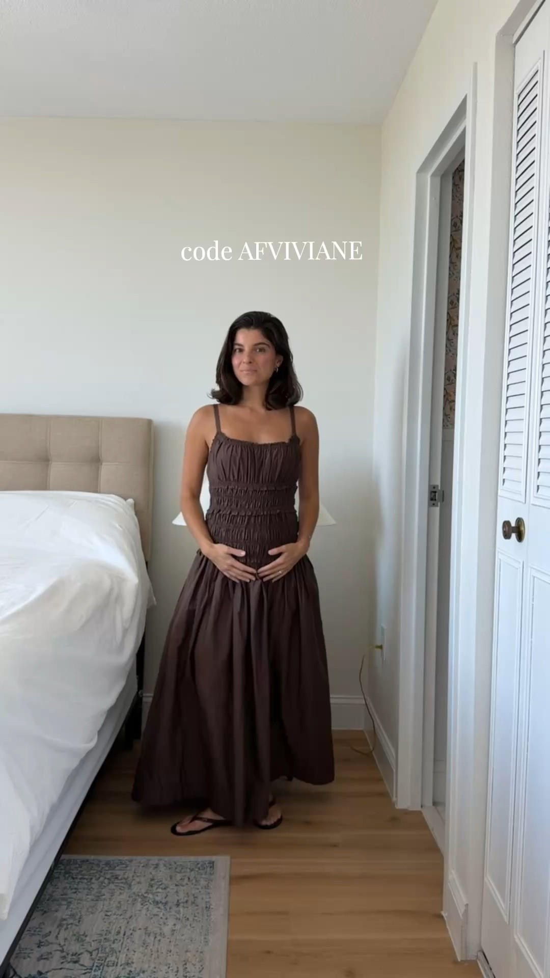 [3/26/26] code AFVIVIANE for extra 15% off makes this dress $89 | so comfortable and so pretty even with a growing bump! Comes in so many colors and the band is not restrictive, I’m wearing size xs petite 

#LTKSeasonal #LTKSaleAlert #LTKBump