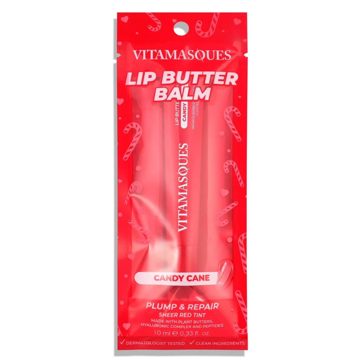 Vitamasques Stocking Stuffer - Candy Cane Lip Butter Balm - Plump & Repair | Target