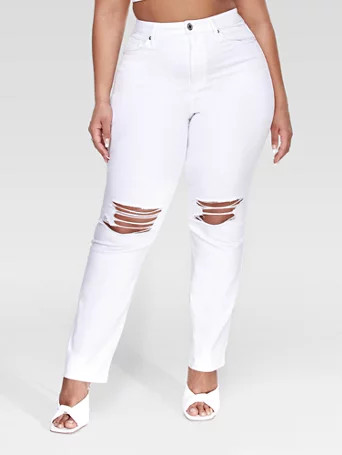 High Rise Slim Fit Straight Leg Jeans - Fashion To Figure | Fashion To Figure
